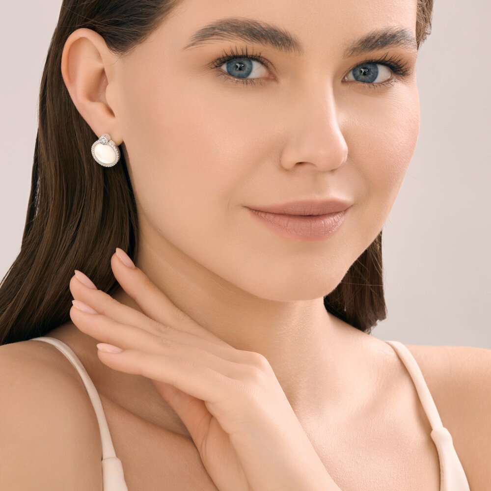 Серьги Diamant 94-320-02314-1 вес 5.8 г серебро, перламутр купить,NaN