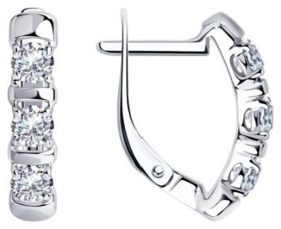 Серьги Diamant 94-120-01304-1 вес 2.51 г серебро, фианит купить,NaN