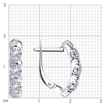 Серьги Diamant 94-120-01304-1 вес 2.51 г серебро, фианит купить,NaN