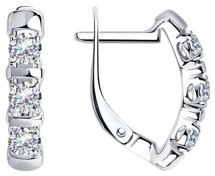 Серьги Diamant 94-120-01304-1 вес 2.59 г серебро, фианит купить,NaN
