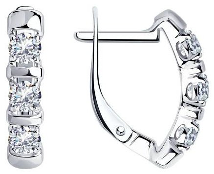 Серьги Diamant 94-120-01304-1 вес 2.59 г серебро, фианит купить,NaN
