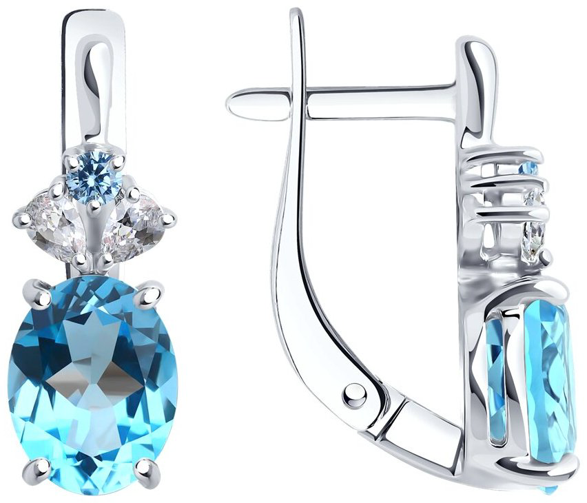 Серьги Diamant 94-320-02683-1 вес 2.67 г серебро, фианит купить,NaN