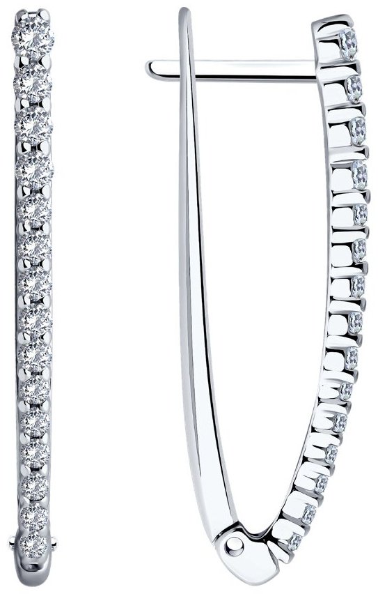Серьги Diamant 94-120-01847-1 вес 3.03 г серебро, фианит купить,NaN