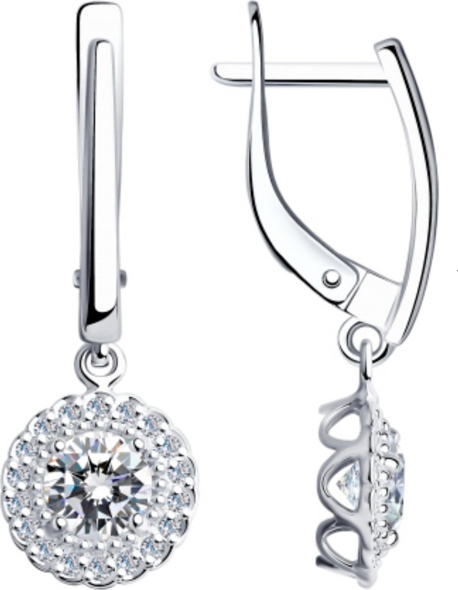 Серьги Diamant 94-121-00600-1 вес 2.54 г серебро, фианит купить,NaN