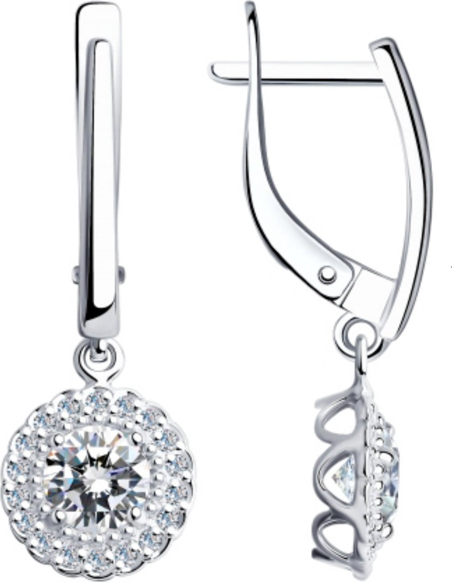 Серьги Diamant 94-121-00600-1 вес 2.54 г серебро, фианит купить,NaN