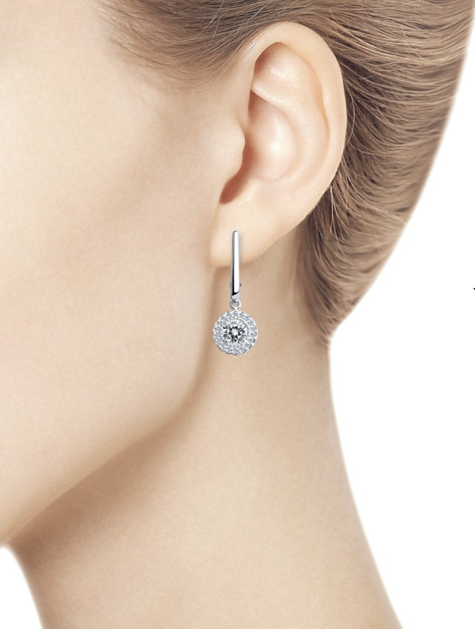Серьги Diamant 94-121-00600-1 вес 2.54 г серебро, фианит купить,NaN