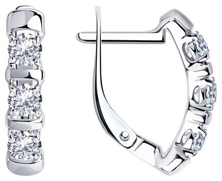 Серьги Diamant 94-120-01304-1 вес 2.71 г серебро, фианит купить,NaN