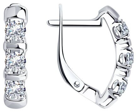 Серьги Diamant 94-120-01304-1 вес 2.71 г серебро, фианит купить,NaN
