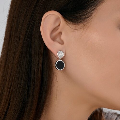 Серьги Diamant D94-322-02282-1_s вес 5 г серебро, фианит, агат купить,NaN