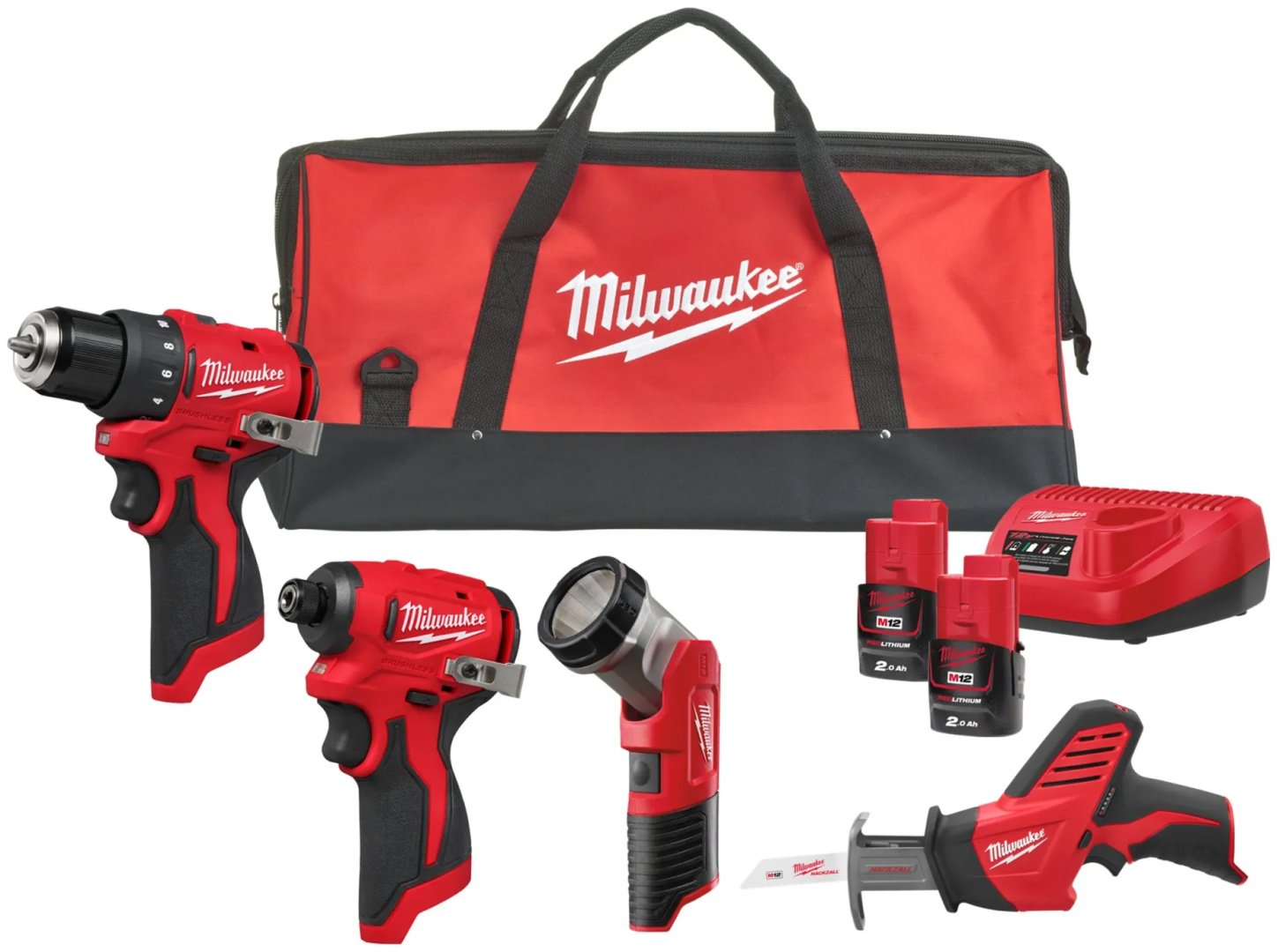 Наборы электроинструментов Milwaukee M12 BLPP4A-202B M12 4-PC COMBO KIT IN2 (4933499693) 4 в 1 купить,NaN