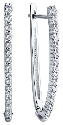 Серьги Diamant 94-120-01847-1 вес 3.15 г серебро, фианит купить,NaN