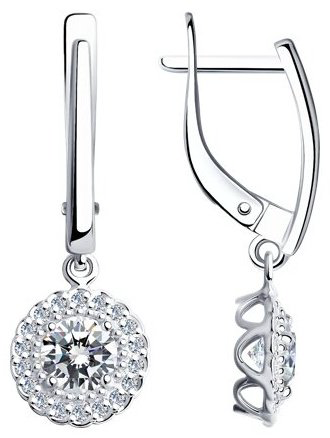 Серьги Diamant 94-121-00600-1 вес 2.58 г серебро, фианит купить,NaN