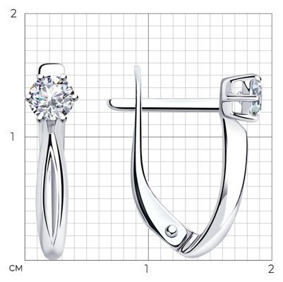 Серьги Diamant 94-120-01376-1 вес 1.94 г серебро, фианит купить,NaN