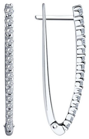 Серьги Diamant 94-120-01847-1 вес 3.2 г серебро, фианит купить,NaN