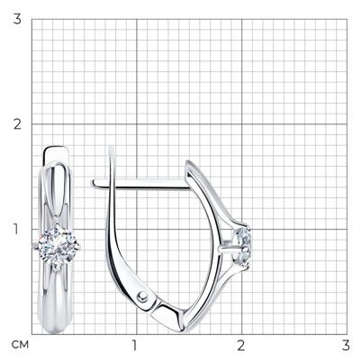 Серьги Diamant 94-120-01381-1 вес 1.9 г серебро, фианит купить,NaN