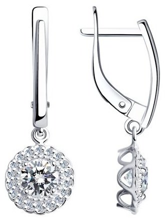 Серьги Diamant 94-121-00600-1 вес 2.65 г серебро, фианит купить,NaN