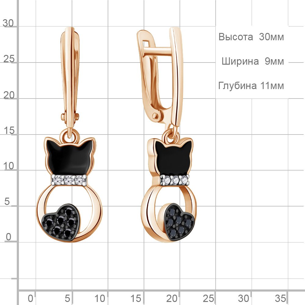 Серьги AQUAMARINE 400793АЧ вес 2.6 г серебро, нанокристалл, эмаль купить,NaN