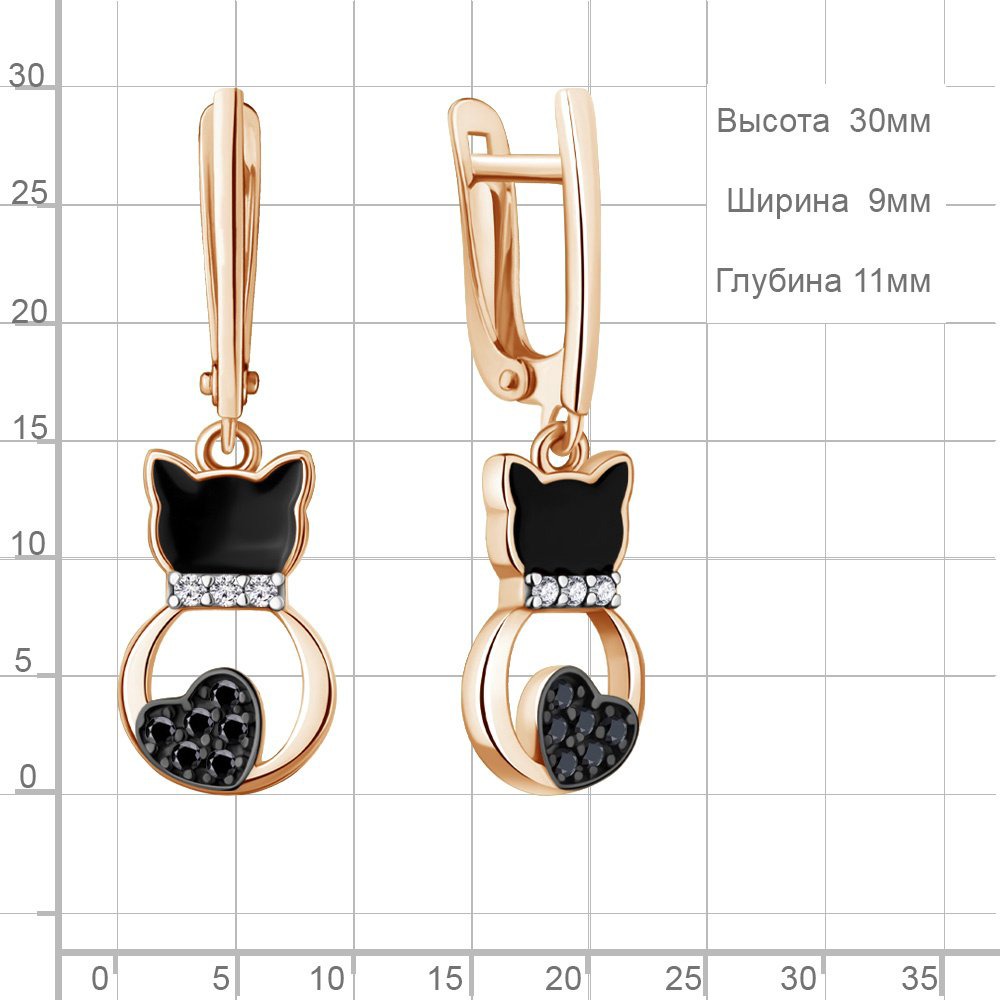 Серьги AQUAMARINE 400793АЧ вес 2.6 г серебро, нанокристалл, эмаль купить,NaN