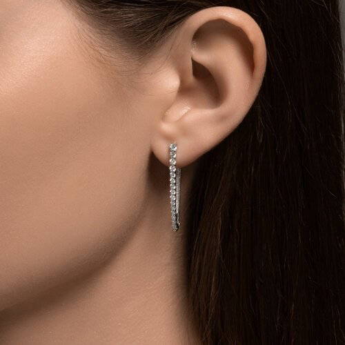 Серьги Diamant 94-120-01847-1 вес 3.2 г серебро, фианит купить,NaN