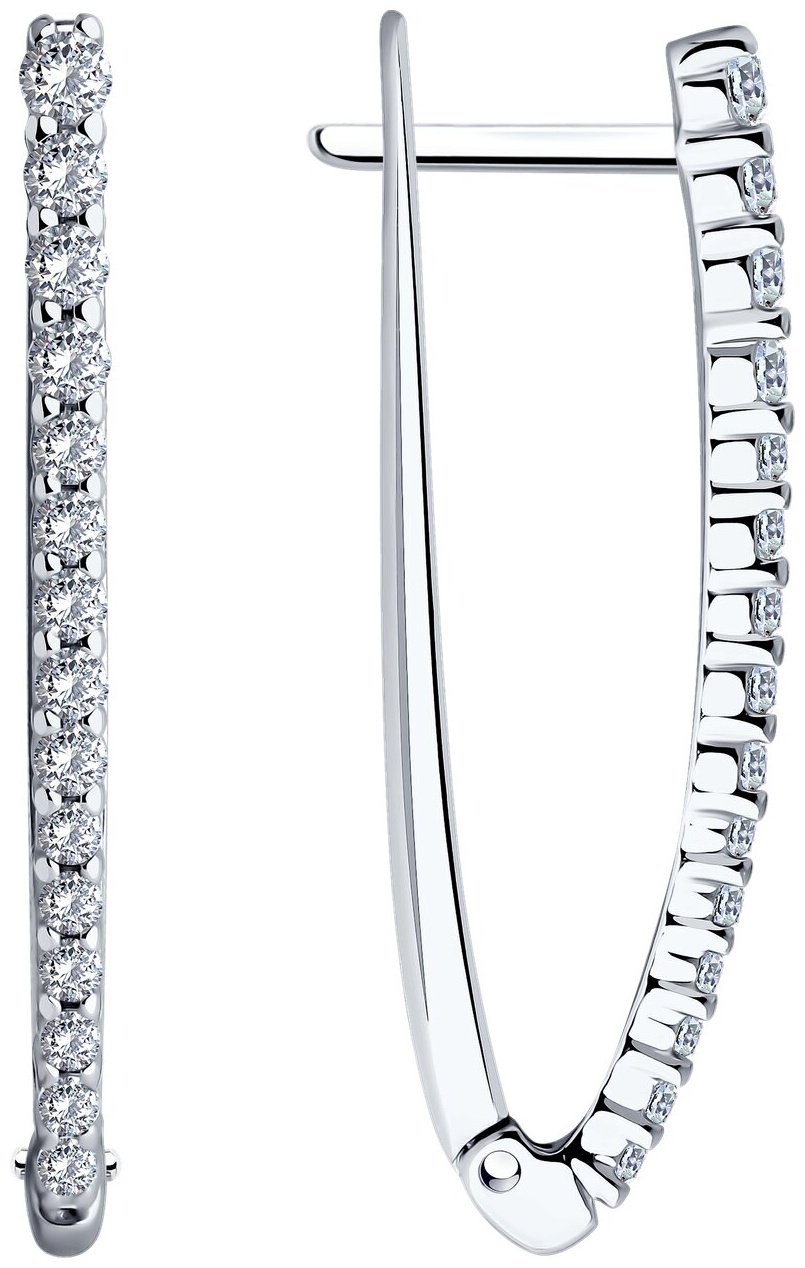 Серьги Diamant 94-120-01847-1 вес 3.36 г серебро, фианит купить,NaN