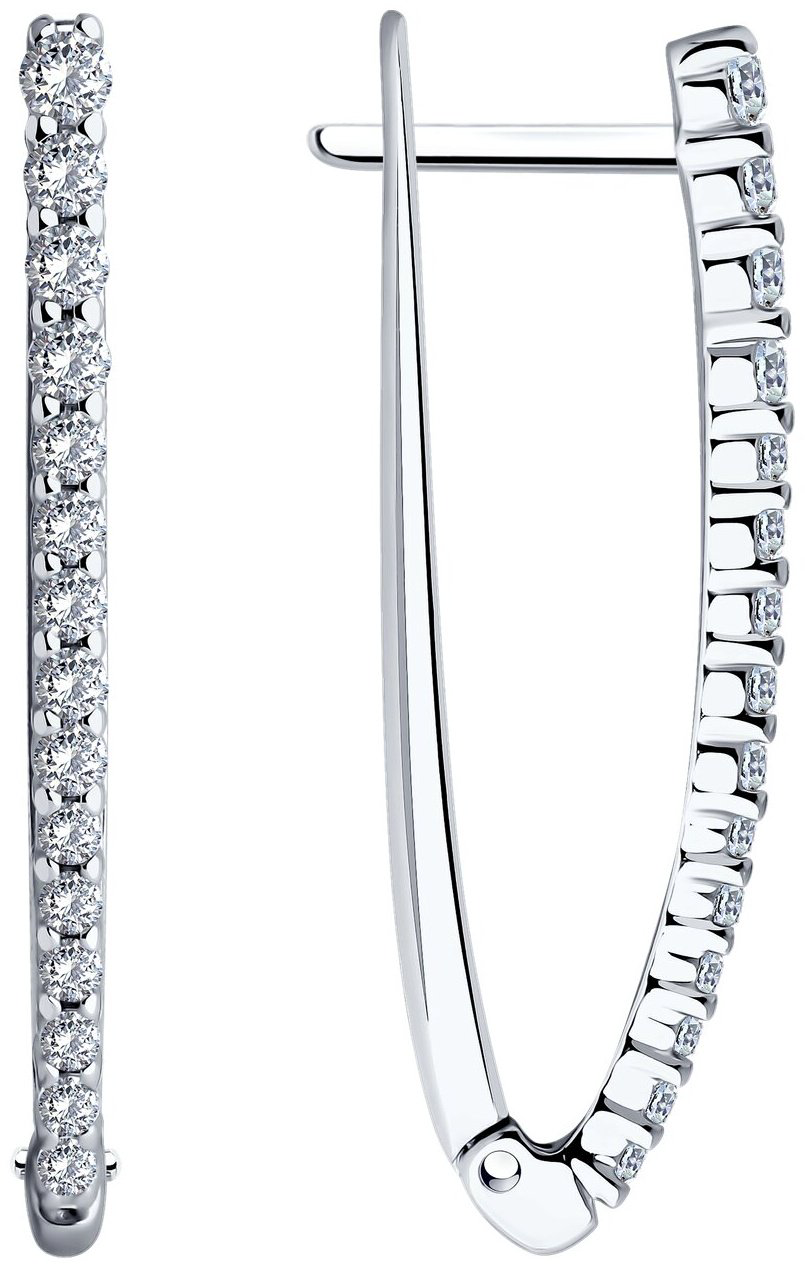 Серьги Diamant 94-120-01847-1 вес 3.36 г серебро, фианит купить,NaN