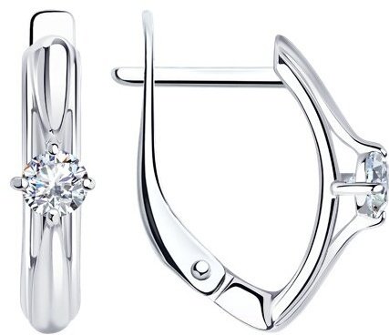Серьги Diamant 94-120-01381-1_2,05 вес 2.05 г серебро, фианит купить,NaN