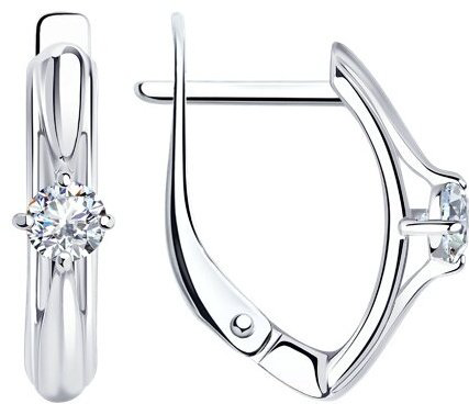 Серьги Diamant 94-120-01381-1_2,05 вес 2.05 г серебро, фианит купить,NaN