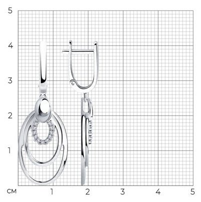Серьги Diamant 94-121-00701-1 вес 3.71 г серебро, фианит купить,NaN