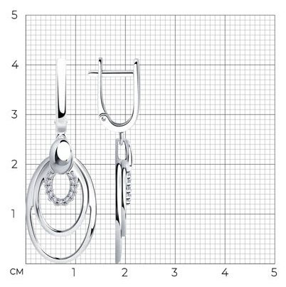 Серьги Diamant 94-121-00701-1 вес 3.71 г серебро, фианит купить,NaN