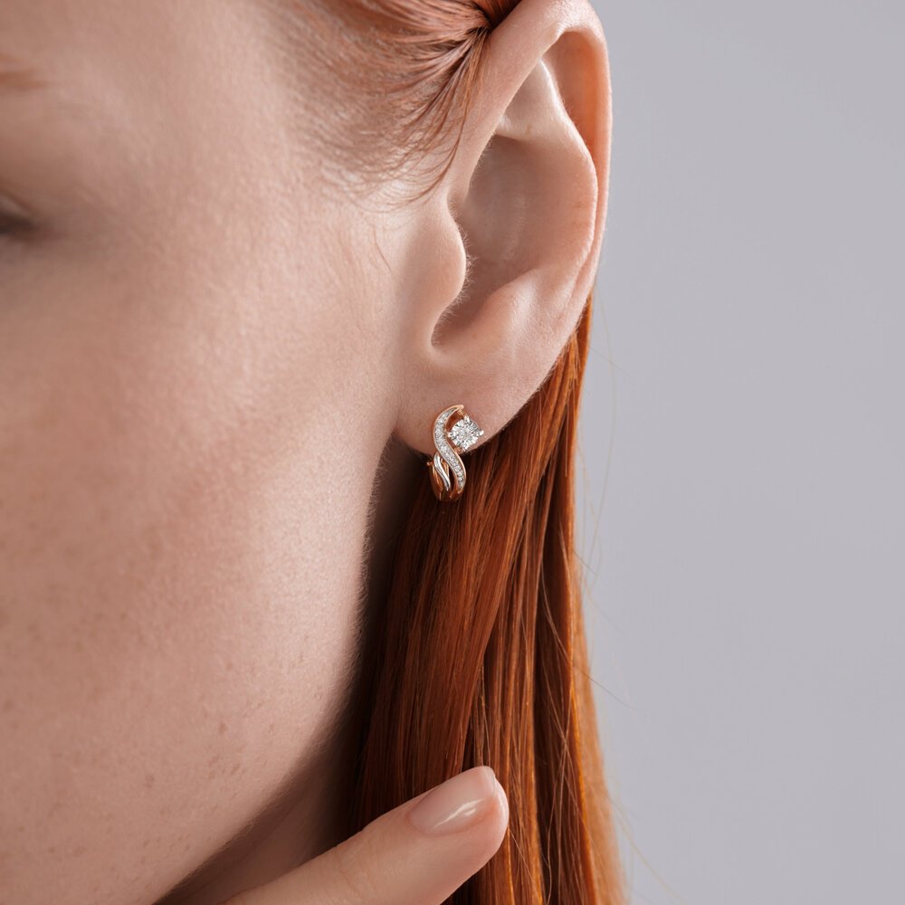 Серьги Diamant 51-220-02920-1 вес 2.08 г золото, бриллиант купить,NaN