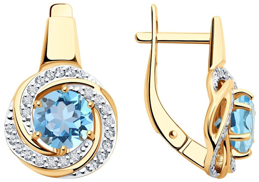 Серьги Diamant 51-320-02281-1 вес 3.82 г золото, фианит купить,NaN