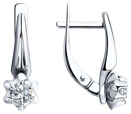 Серьги Diamant 52-120-00734-1 вес 2.9 г золото, фианит купить,NaN