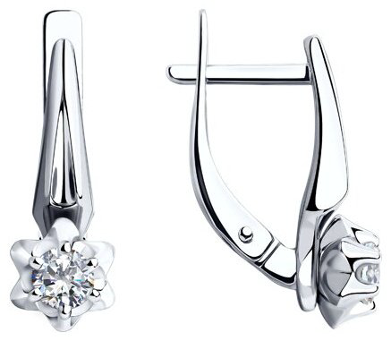 Серьги Diamant 52-120-00734-1 вес 2.9 г золото, фианит купить,NaN