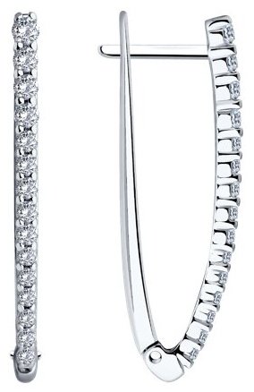 Серьги Diamant 94-120-01847-1 вес 3.37 г серебро, фианит купить,NaN