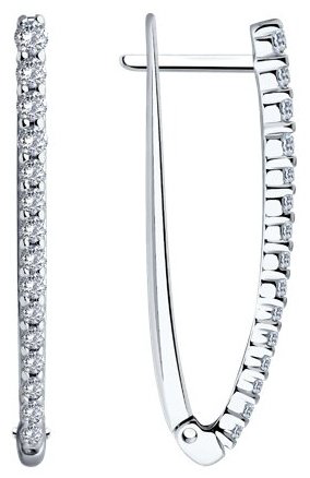 Серьги Diamant 94-120-01847-1 вес 3.37 г серебро, фианит купить,NaN
