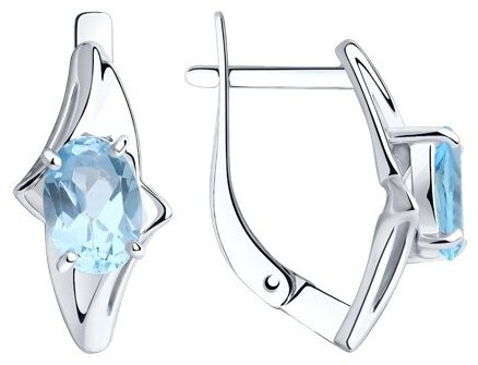 Серьги Diamant 94-320-00587-1 вес 2.42 г серебро, топаз купить,NaN