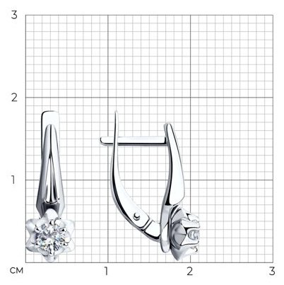Серьги Diamant 52-120-00734-1 вес 2.9 г золото, фианит купить,NaN
