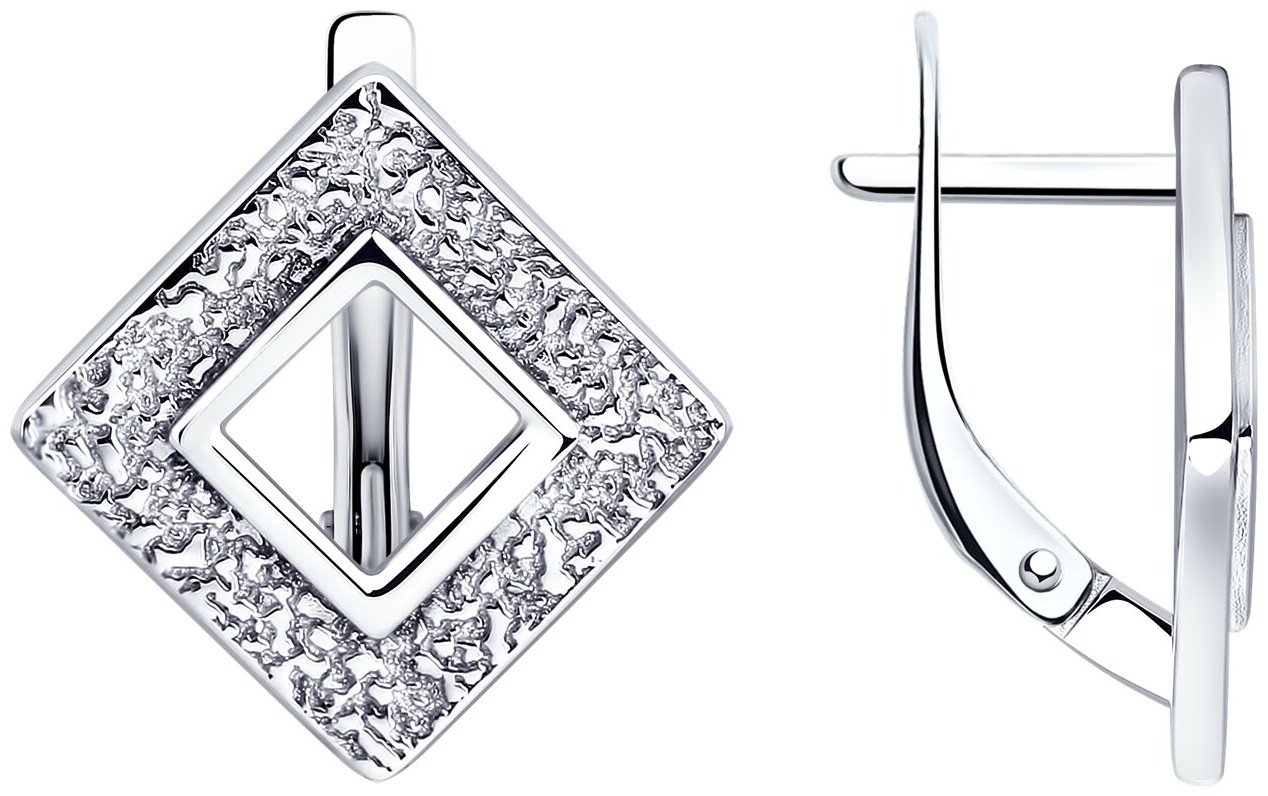 Серьги Diamant 94-120-01508-1 вес 3.4 г серебро, без вставок купить,NaN