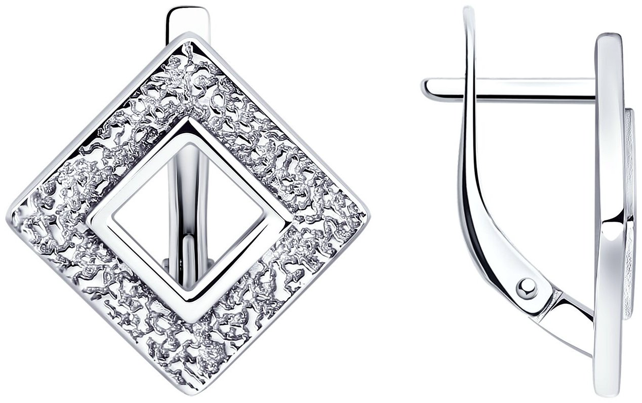 Серьги Diamant 94-120-01508-1 вес 3.4 г серебро, без вставок купить,NaN