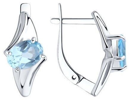 Серьги Diamant 94-320-00587-1 вес 2.5 г серебро, топаз купить,NaN