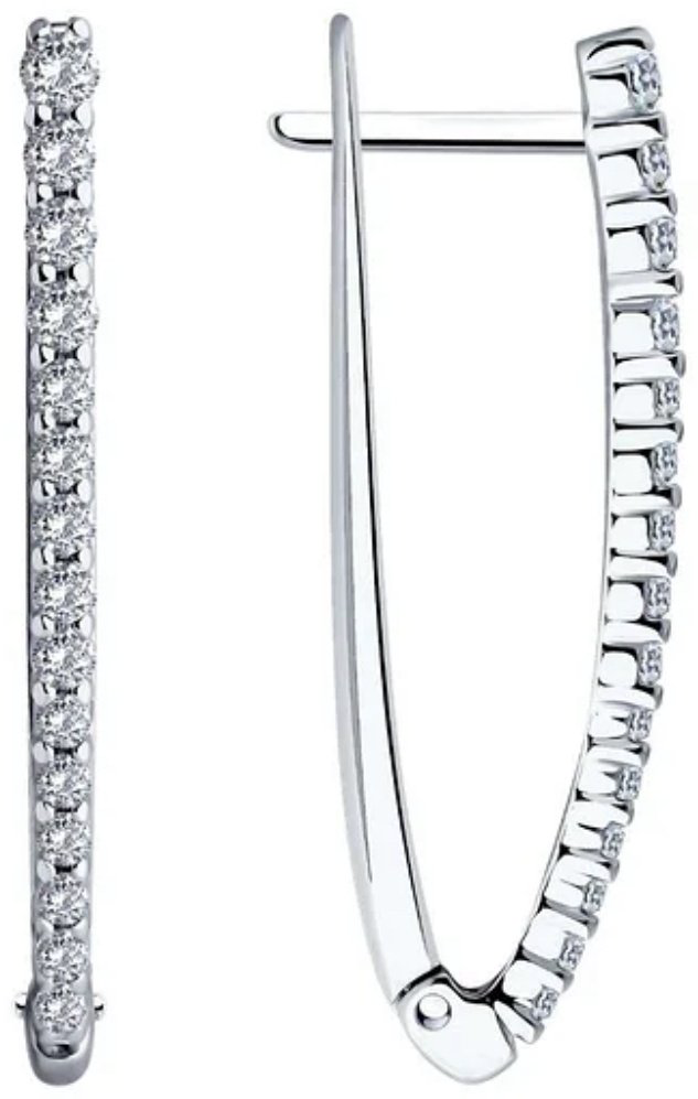 Серьги Diamant 94-120-01847-1 вес 3.37 г серебро, фианит купить,NaN