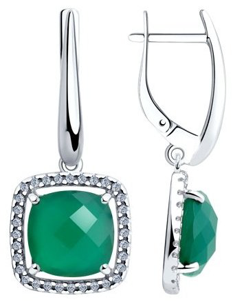 Серьги Diamant 94-321-00433-1 вес 6.1 г серебро, фианит купить,NaN