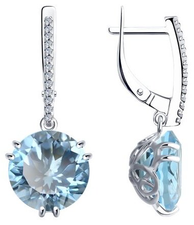 Серьги Diamant 94-321-01921-1 вес 6.73 г серебро, фианит купить,NaN