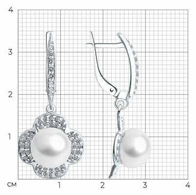 Серьги Diamant 94-321-01923-1 вес 4.9 г серебро, культивированный жемчуг купить,NaN