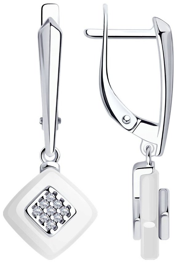 Серьги Diamant 94-121-01270-2 вес 2.9 г серебро, керамика купить,NaN