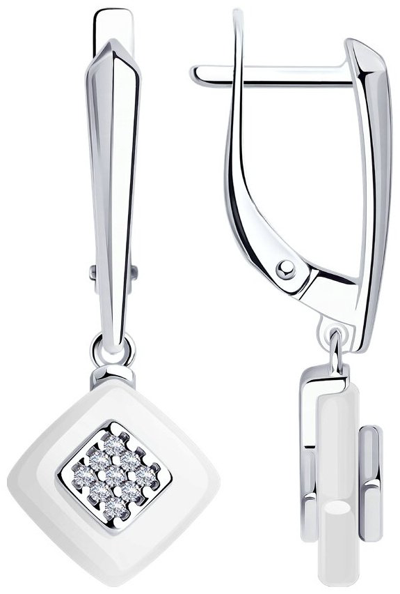 Серьги Diamant 94-121-01270-2 вес 2.9 г серебро, керамика купить,NaN