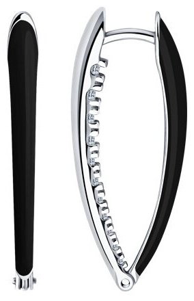 Серьги Diamant 94-120-01883-2 вес 6.02 г серебро, фианит купить,NaN