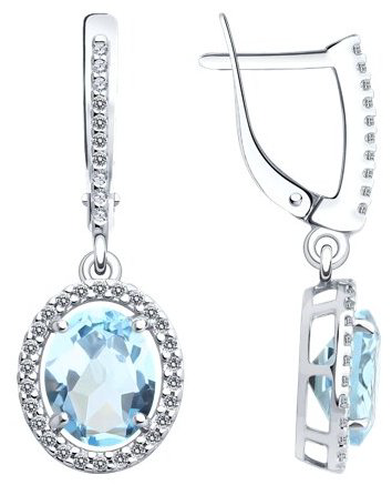 Серьги Diamant 94-321-01999-1 вес 3.65 г серебро, фианит купить,NaN