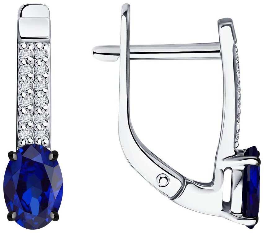Серьги Diamant 52-220-02312-1 вес 2.24 г золото, бриллиант купить,NaN