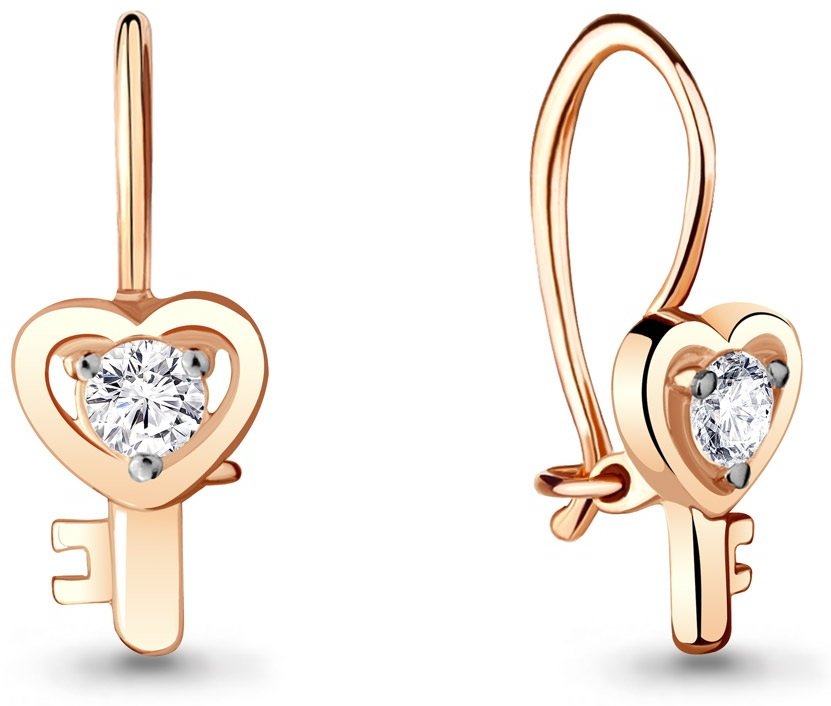 Серьги AQUAMARINE 438911А вес 0.98 г серебро, фианит купить,NaN